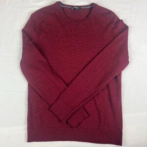 Express Merino Wool Blend Men's Sweater Size M Deep Red, Crew Neck, Tight Knit
